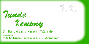 tunde kempny business card